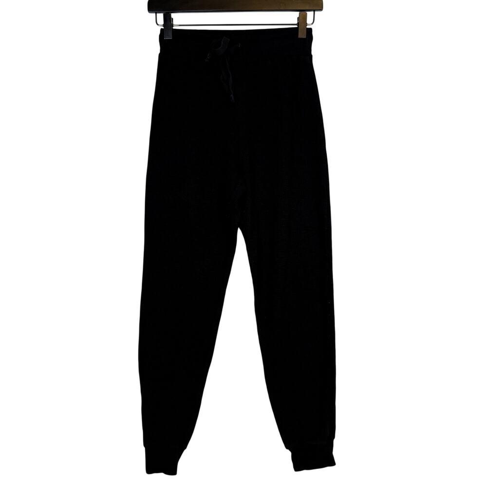 PaperWhiteTee High Waist Rib Sweater Jogger Pants Black 26” Tencel Cotton - XS